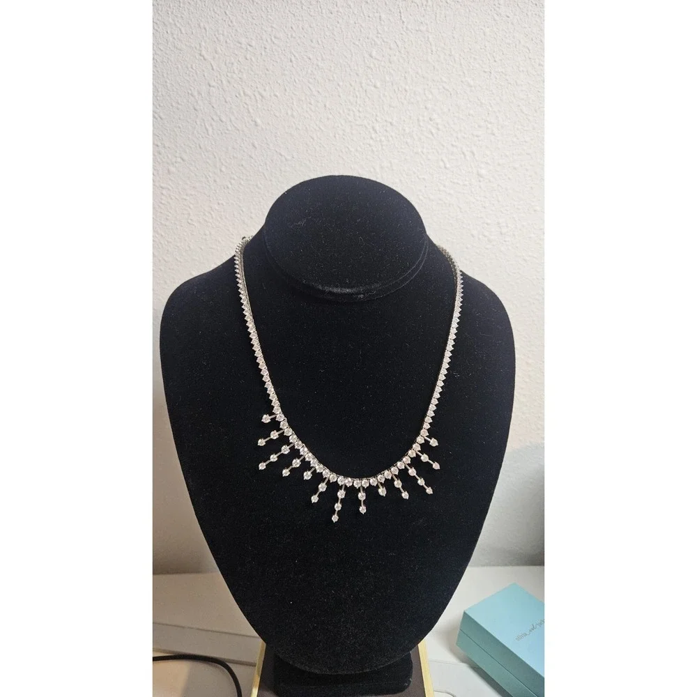 silver necklace women sparkling tassel necklace jewelry